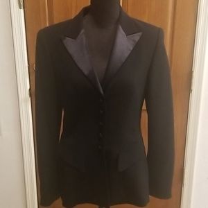 Escada Black Tuxedo Jacket with Satin Trim